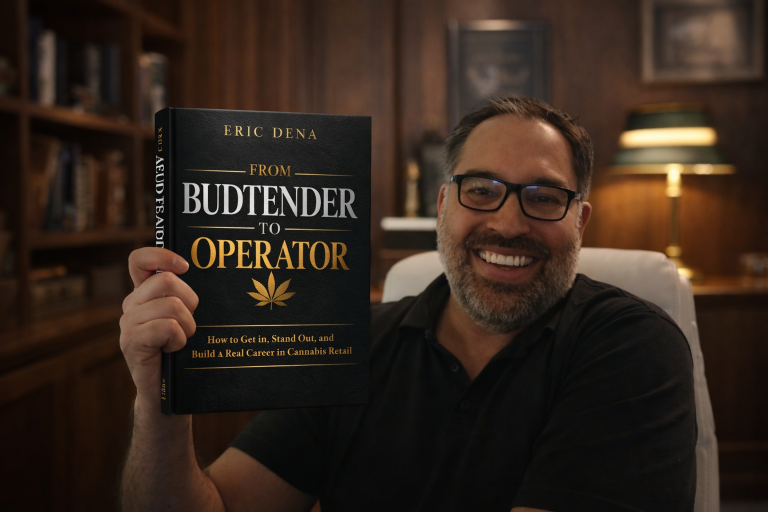 Eric Dena holding From Budtender to Operator